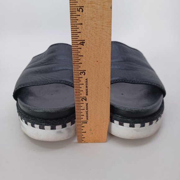 Tory Burch Slides Black Leather Open Toe Sandals Womens 5.5 - Picture 10 of 16